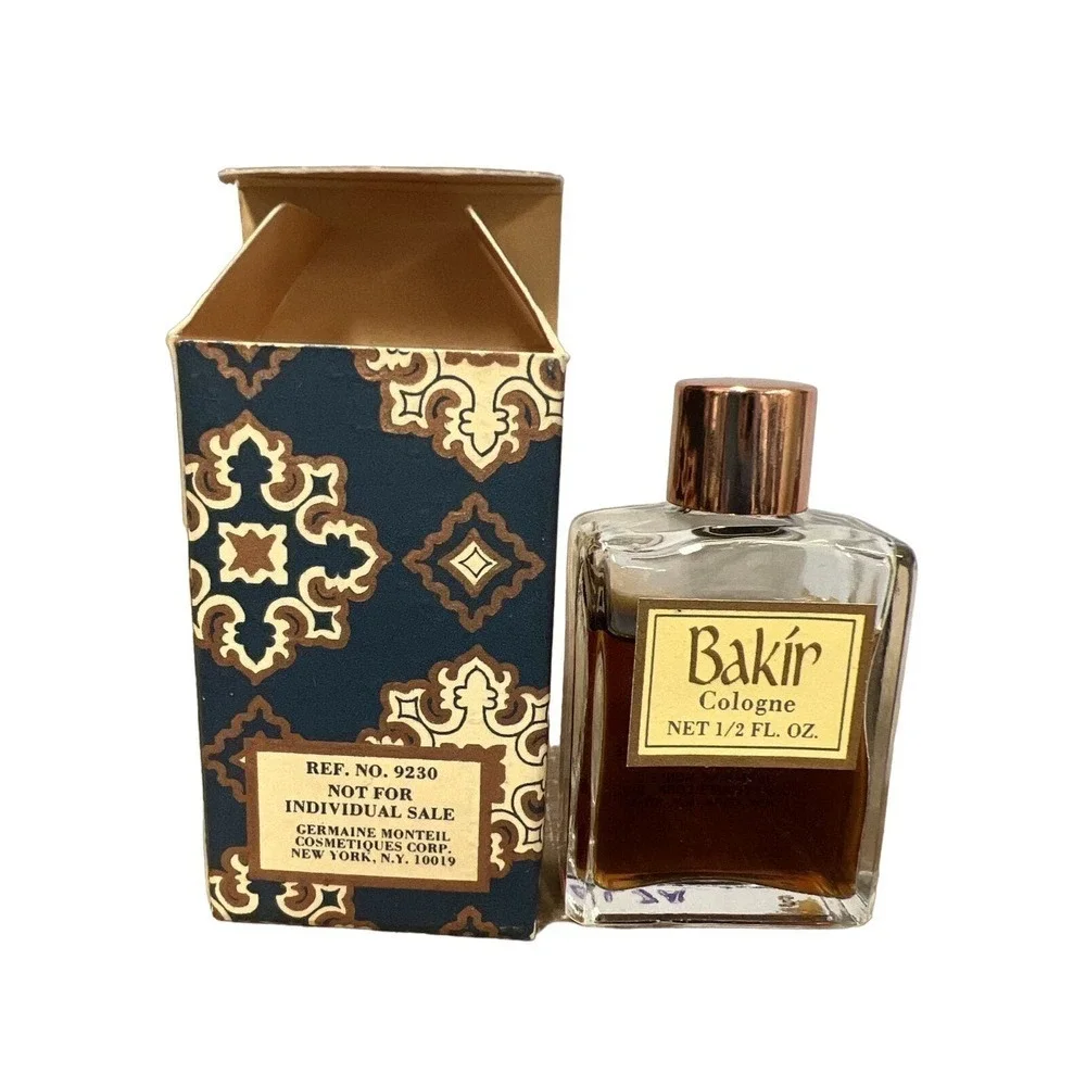 BAKIR COLOGNE GERMAINE MONTEIL VINTAGE 1/2OZ ALMOST FULL WITH ORIGINAL BOX